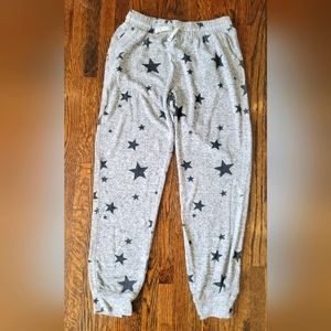 Gap Girls Heather Gray with Black Stars Soft Spun Pants Joggers Size L 10